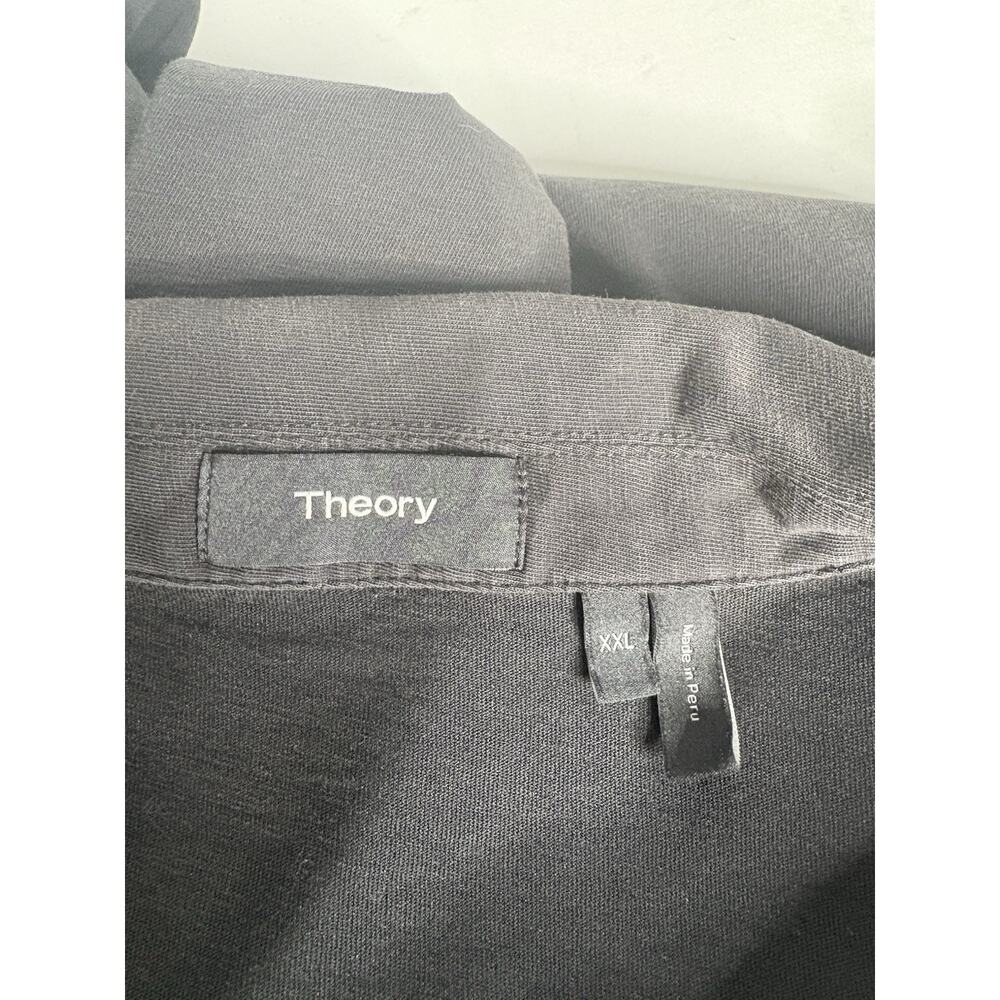 Theory Men's Willem Atmos Black Cotton Blend Polo Shirt sz XXL - Picture 4 of 5